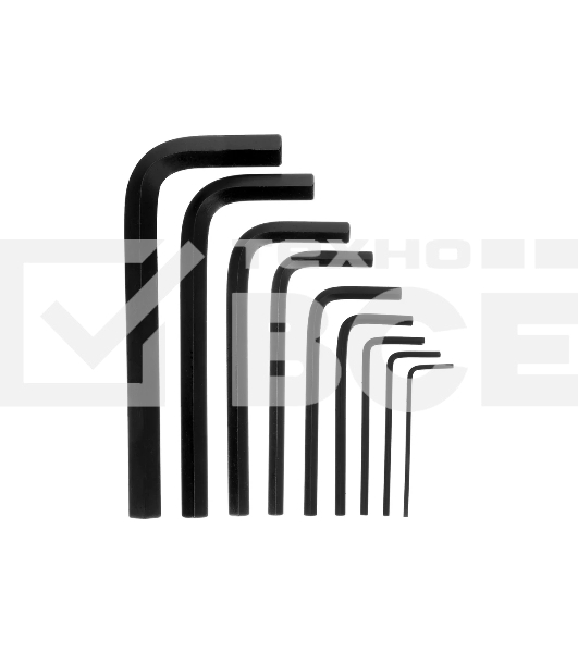 Набор ключей имбусовых Matrix 11222 hex 2.0–12мм crv 9 шт, оксидированные