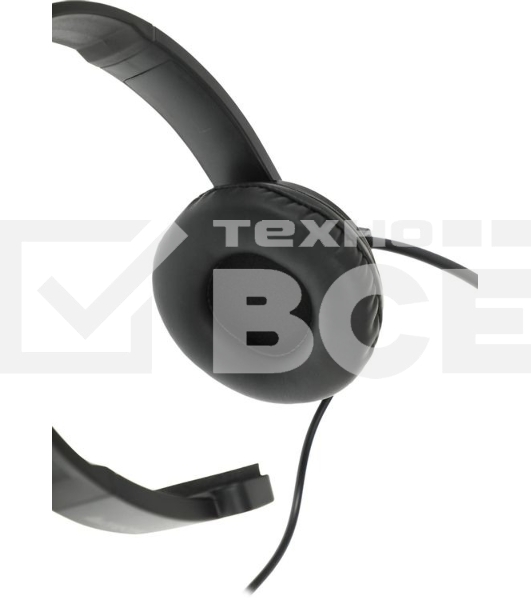 Гарнитура проводная с микрофоном A4Tech HU-11 черный 2м накладные USB оголовье