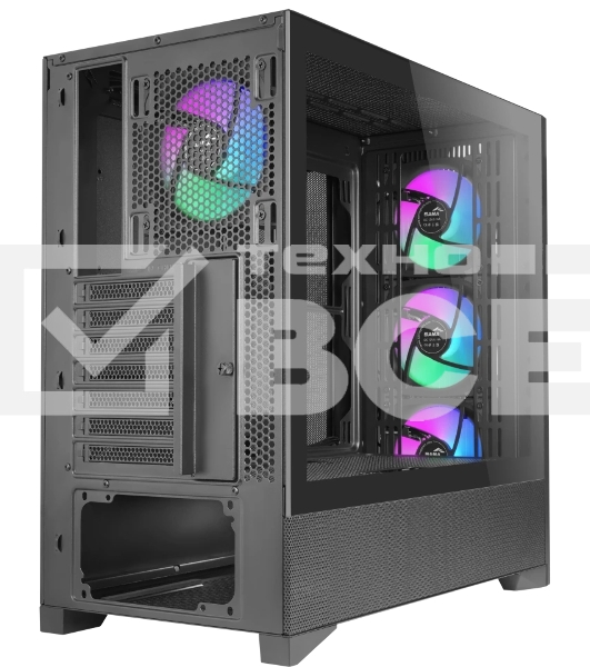 Корпус SAMA V42, Midi-Tower, чёрный, 4 x 120 мм