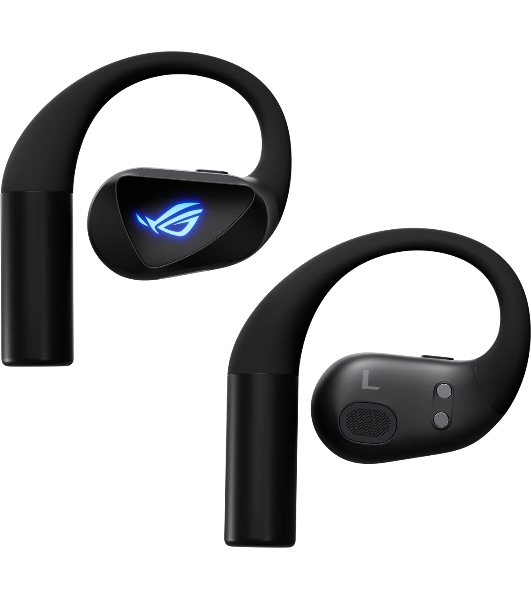 Гарнитура ASUS ROG Cetra Open Wireless Gaming Earbuds чёрный, беспроводная, радиоканал, до 16 ч, подсветка, совместимость с PS5