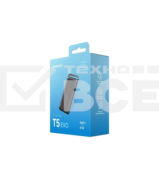 Внешний накопитель SSD Samsung T5 EVO External 4Tb (1024GB) BLACK USB 3.2 (MU-PH4T0S/WW) 1year