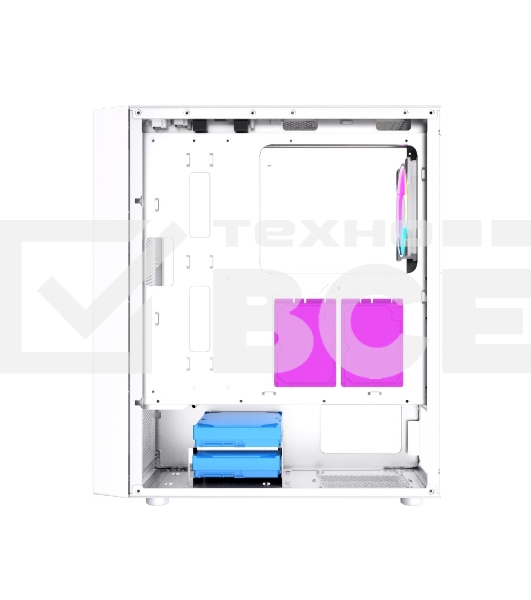 Компьютерный корпус Powercase Mistral Evo White, Tempered Glass, 1x 120mm PWM ARGb fan + ARGb Strip + 3x 120mm PWM non LED fan, белый, ATX (CMIEW-F4S)