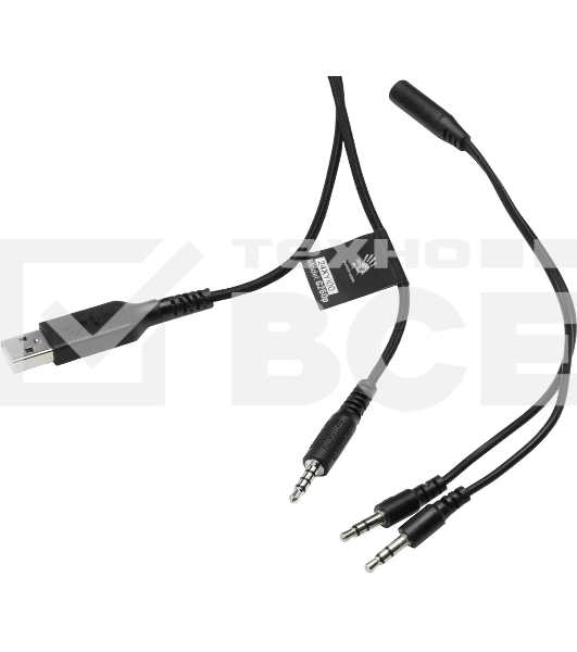 Наушники с микрофоном A4Tech Bloody G260p белый/черный 2м мониторные USB оголовье (G260P)