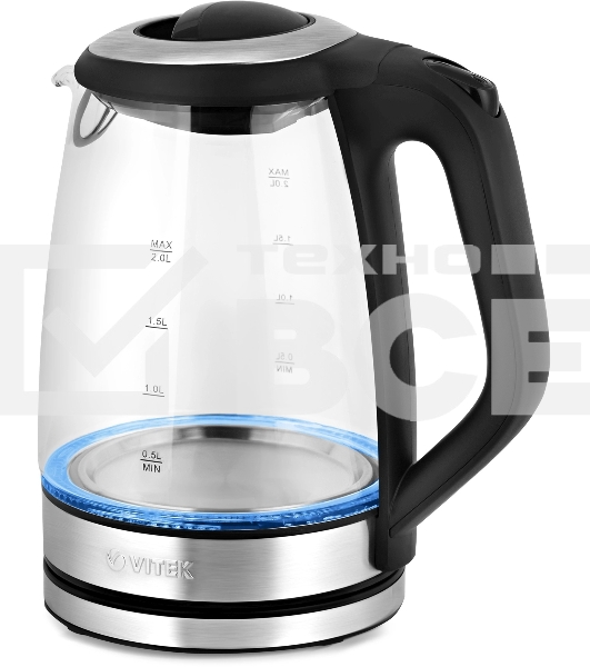Чайник электрический Vitek VT-8800 2л. 2200Вт разноцветный корпус: стекло