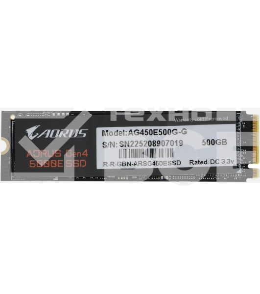 Накопитель SSD Gigabyte Aorus Gen4 5000E, AG450E500G-G 500Gb M.2 2280 Client PCI-Express 4.0 x4, NVMe 1.4 5000/3800 RTL