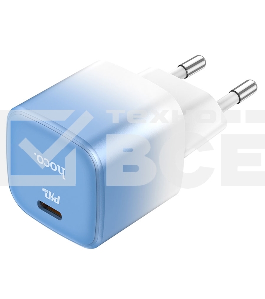 Сетевое зарядное устройство HOCO (6931474769374) C101A 1Type-C PD 20W быстрая зарядка, Blue ice