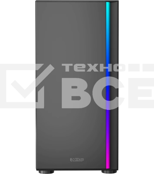 Компьютерный корпус без блока питания PCCOOLER LM300 ARGb BK, Flat Mid Tower, черный, TG, 0.45 SPCC, 1x120мм mATX, mITX 170/330/150мм 2x2.5