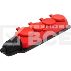 Колодка каучуковая ЭРА с/з 4 гн 16A IP44 красная (7/70/420), фото 1