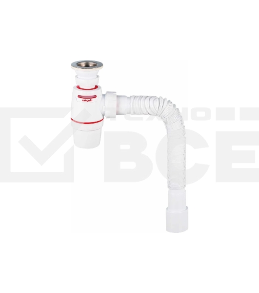 Сифон WIRQUIN NEO AIR SYSTEM с выпуском 1 ¼ х 40 ми гофротрубой L800 мм. 40 х 40/50 мм