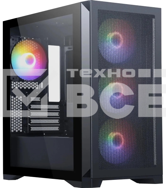 Компьютерный корпус Accord AM08 черный без БП ATX 2xUSB3.0 1xUSB3.1 audio bott PSU