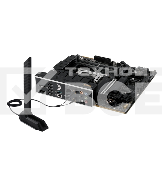 Материнская плата ASUS TUF GAMING B760M-PLUS WIFI II, LGA 1700, Intel B760, 4xDDR5, 4xSATA, 3xM.2, 1xPCIe 5.0 x16, 1xPCIe x4, 1xUSB-A 3.2 Gen 2, 2xUSB-A 3.2 Gen 1, 4xUSB 2.0, 1xUSB-C 3.2 Gen 2x2, 1x2.5Gb LAN, 5x3.5 мм, 7.1, Wi-Fi 6E, Bluetooth 5.3, mATX