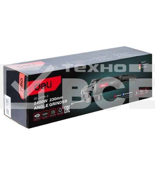 Угловая шлифовальная машина Deli DE-JM230-2E (2400Вт, 230мм, 6400об/мин, картон)