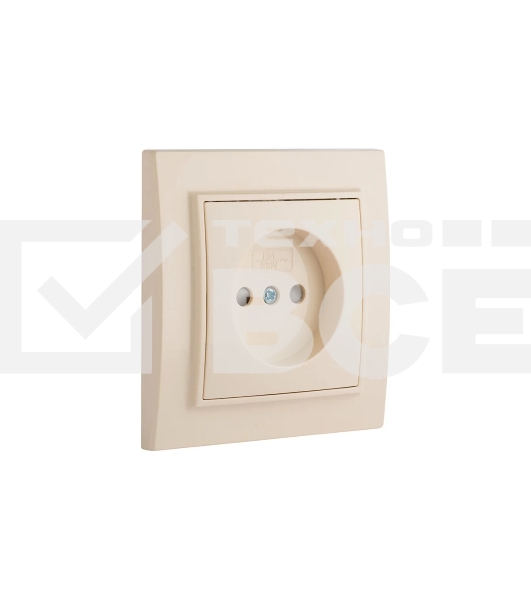 Розетка EKF Минск ERR10-022-200 1-м СП 10А IP20 без заземления, с защитными шторками, бежевый