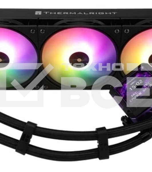Водяное охлаждение для процессора Thermalright Frozen Warframe Pro 360 Black ARGB (360mm, Black, ARGB/ Fans: 3x120mm, 70.84CFM, 29.8dBA, 2000RPM/ Pump height 60mm, 23dBA, 3000RPM, Rad thickness 27mm/ S: 1200, 1700, 1851, 2011, 2066, 115X, AM4, AM5)