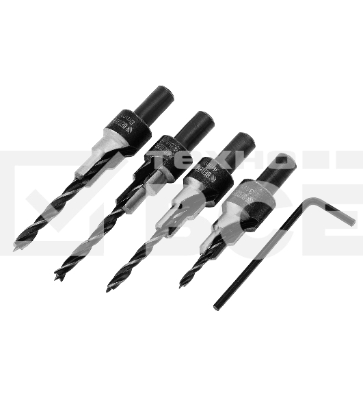 Набор сверл под конфирмат Denzel 3-5 мм, 4 шт