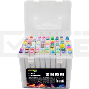 Набор маркеров для скетчинга Silwerhof Idea, двойной пишущий наконечник, 1-7мм, 80 цветов (80шт.) пластиковая коробка