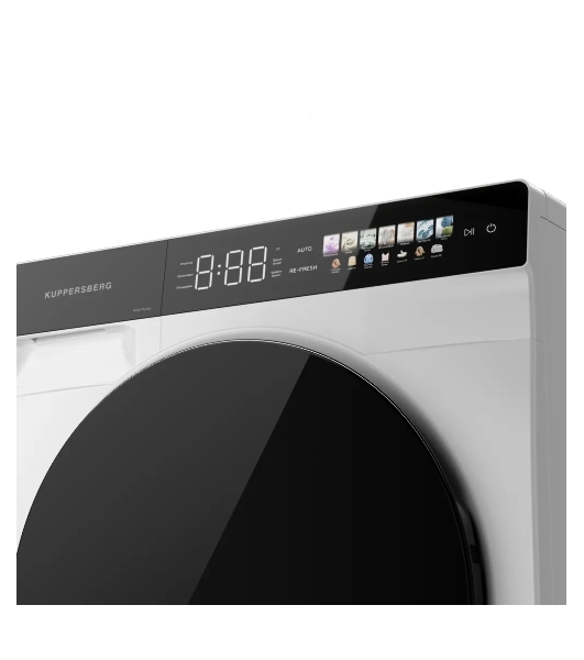 Сушильная машина Kuppersberg DM 590 W белый, 10 кг, сушка - тепловой насос, программ - 16, 60 x 85 x 62 см
