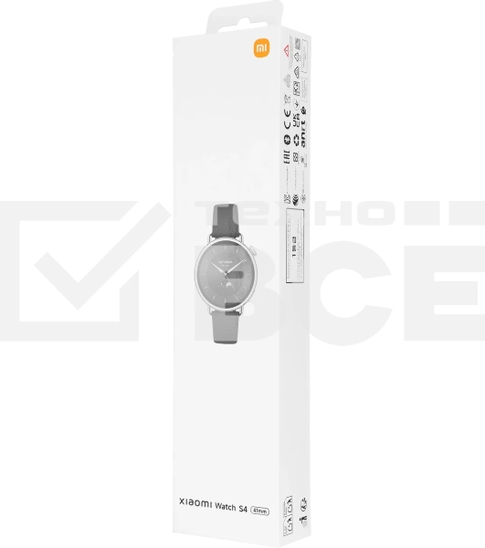 Смарт-часы Xiaomi Watch S4 41мм 1.32' AMOLED корп. серебристый рем.черный (BHR07VRGL)