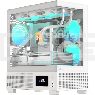 Компьютерный корпус AeroCool / Formula V Line Crystal E1M White, MATX, USB3.0*2, Switch Display Panel