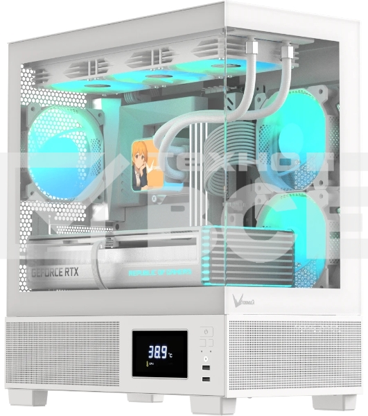 Компьютерный корпус AeroCool / Formula V Line Crystal E1M White, MATX, USB3.0*2, Switch Display Panel