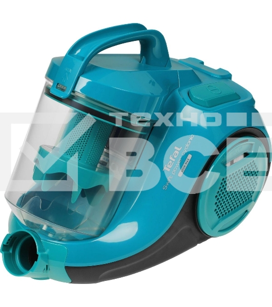 Пылесос Tefal TW2922EA бирюзовый/черный, 750/2100Вт, уборка сухая, пылесборник контейнер 1.5л