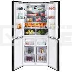 Холодильник Nordfrost RFQ 450 NFGb черное стекло многокамерный 270/135л морозилка сбоку, No Frost, Side by Side, фото5