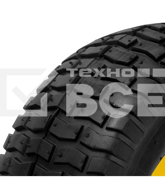 Колесо пневматическое Denzel 15/6.00-6, D 370 мм, подш. внут. диам. 16 мм, длина оси 100 мм