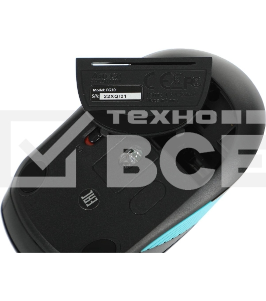 Мышь беспроводная A4Tech Fstyler FG10 черный/синий, 2000 dpi, радиоканал, USB, кнопки - 4