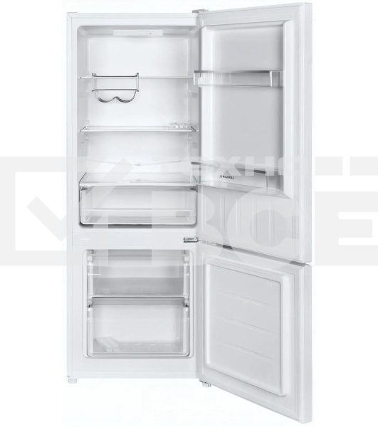 Холодильник Maunfeld MFF144SFW белый глянц. двухкамерный 154/52л морозилка снизу, ручная разморозка