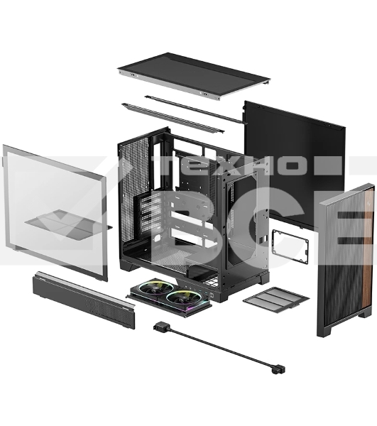 Корпус DeepCool CL600, Midi-Tower, чёрный, 2 x 120 мм