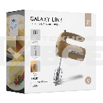 Миксер электрический Galaxy Line GL 2235, бежевый, ручной, 600 Вт, 5 скоростей, 2 насадки-венчика, 2 насадки для замешивания теста, быстрое извлечение насадок, защита от перегрева, книга рецептов, фото2