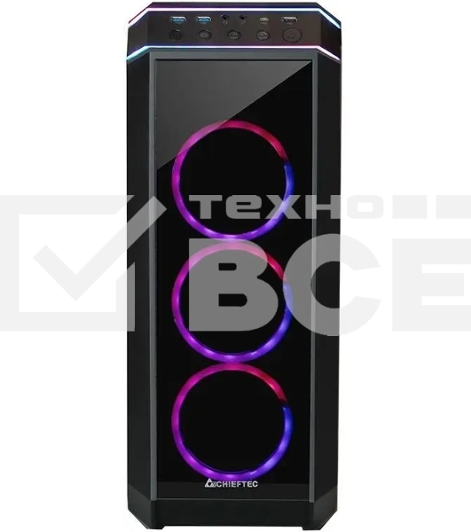 Корпус Chieftec Stallion II черный без БП ATX 4x120mm 1xUSB2.0 2xUSB3.1 audio bott PSU