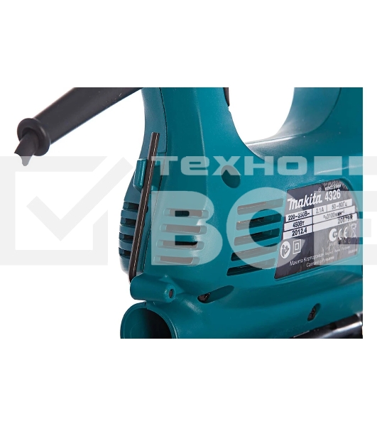  Лобзик Makita 4326 Лобзик,в\рук, {450Вт,3100об\м,ход-18мм,рез-65мм,1.8кг,кор}