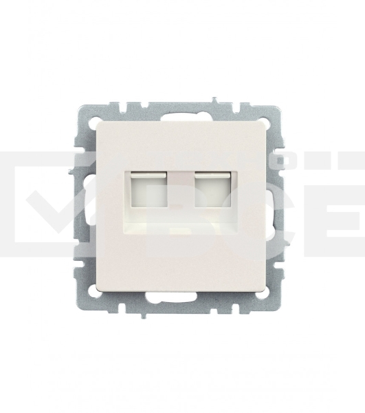 Розетка компьютерная двойная IEK BRITE РК10-2-БрЖ кат.5E RJ45 жемчуг