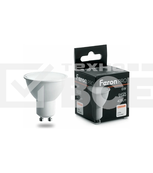 Лампа светодиодная FERON PRO LB-1606 (38088) GU10 6W 6400K
