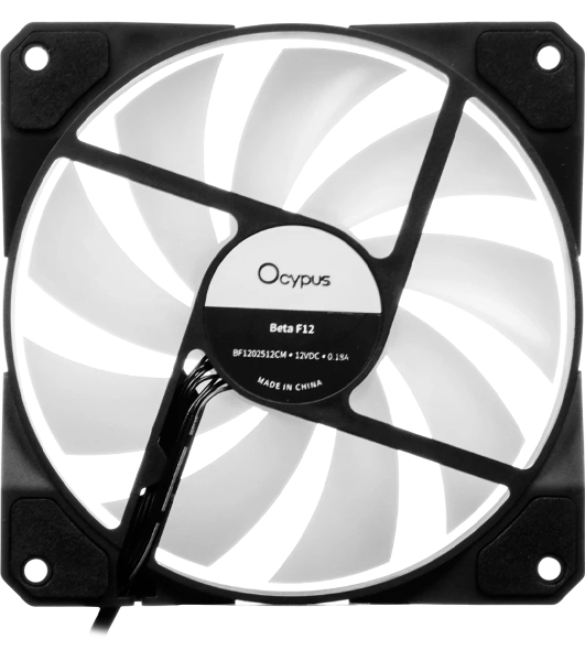 Реверсный вентилятор Fan Ocypus Beta F12 BK ARGB REVERSE BLADE PWM черный