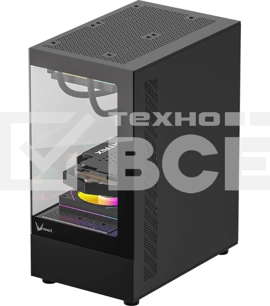 Компьютерный корпус AeroCool/Formula Crystal Z1CM черный без БП mATX 5x120мм 1xUSB3.0 audio bott PSU