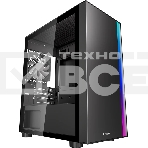 Компьютерный корпус без блока питания PCCOOLER LM300 ARGb BK, Flat Mid Tower, черный, TG, 0.45 SPCC, 1x120мм mATX, mITX 170/330/150мм 2x2.5