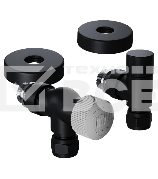 Набор термостатический осевой Royal Thermo Design Pro 15мм М30х1,5 черный