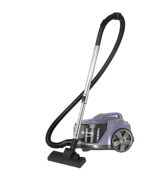 Пылесос Delta DL-0853 серый/фиолетовый, 400/2400 Вт, уборка сухая, пылесборник контейнер 4 л