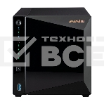 Сетевое хранилище ASUSTOR AS3304T 4-Bay NAS/MPl/Cel 1.4GHz Quad Core/2GBDDR4/noHDD,LFF(HDD,SSD),/1x1GbE(LAN)/3xUSB3.2; 90IX01L0-BW3S00, фото 1