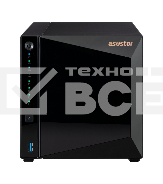 Сетевое хранилище ASUSTOR AS3304T 4-Bay NAS/MPl/Cel 1.4GHz Quad Core/2GBDDR4/noHDD,LFF(HDD,SSD),/1x1GbE(LAN)/3xUSB3.2; 90IX01L0-BW3S00