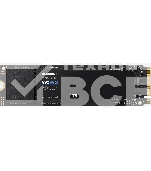 Накопитель SSD Samsung 990 EVO, 1024GB, PCIe 4.0 x4, M.2 2280, NVMe, R/W 5000/4200