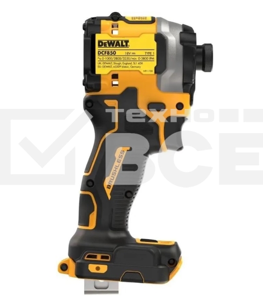 Шуруповерт DeWalt DCF850N-XJ, Аккумуляторная, 18В, Ударный, Без АКБ и ЗУ