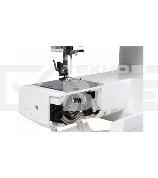 Швейная машина Janome 415 15 операций, вертикальный качающийся челнок, полуавтоматическое выполнение петли, автоматический нитевдеватель,  регулировка длины стежка до 4 мм, ширины зигзага до 5 мм, регулятор натяжения верхней нити, рычаг обратного хода, ле