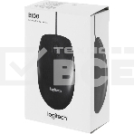 Мышь проводная Logitech B100 черный, 1000 dpi, USB, кнопки - 3, фото2