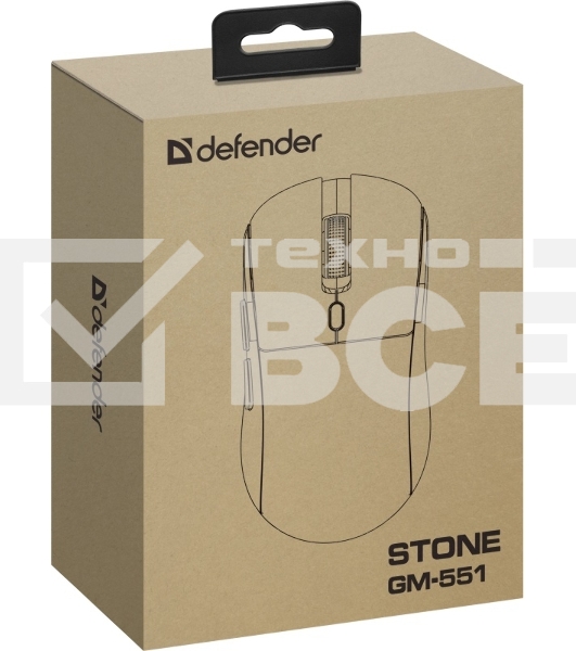 Мышь беспроводная/проводная Defender Stone GM-551 черный, 7200 dpi, радиоканал, Bluetooth, USB, кнопки - 7