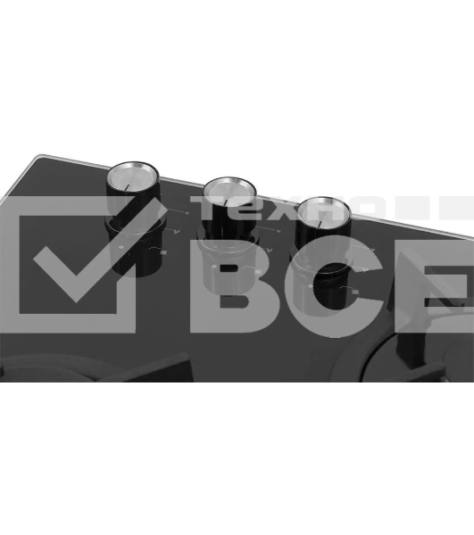 Газовая варочная панель Simfer H45N30B416, 3 конфорки, закаленное стекло, черный