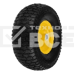 Колесо пневматическое Denzel 15/6.00-6, D 370 мм, подш. внут. диам. 16 мм, длина оси 100 мм, фото 1