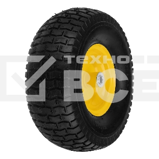 Колесо пневматическое Denzel 15/6.00-6, D 370 мм, подш. внут. диам. 16 мм, длина оси 100 мм